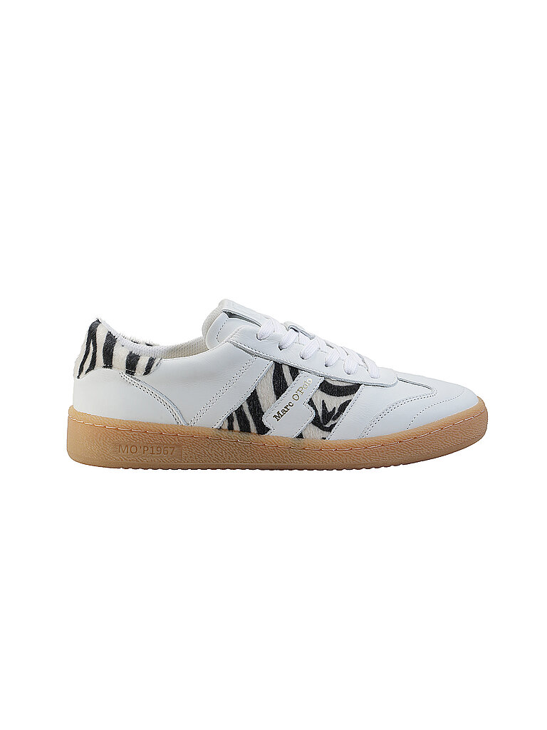 Sneaker MARC O'POLO "mit Zebrafellakzenten", Damen, Gr. 38, schwarz, weiß, Obermaterial: 96% Leder (Rind), 4% Polyester, unifarben, Schuhe Sneaker